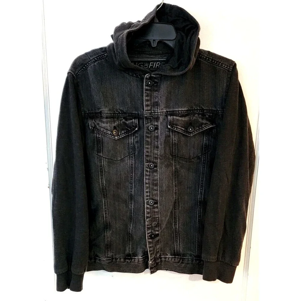 Ring Of Fire Downtown Los Angeles Men Gray Jacket Size L - Picture 1 of 9